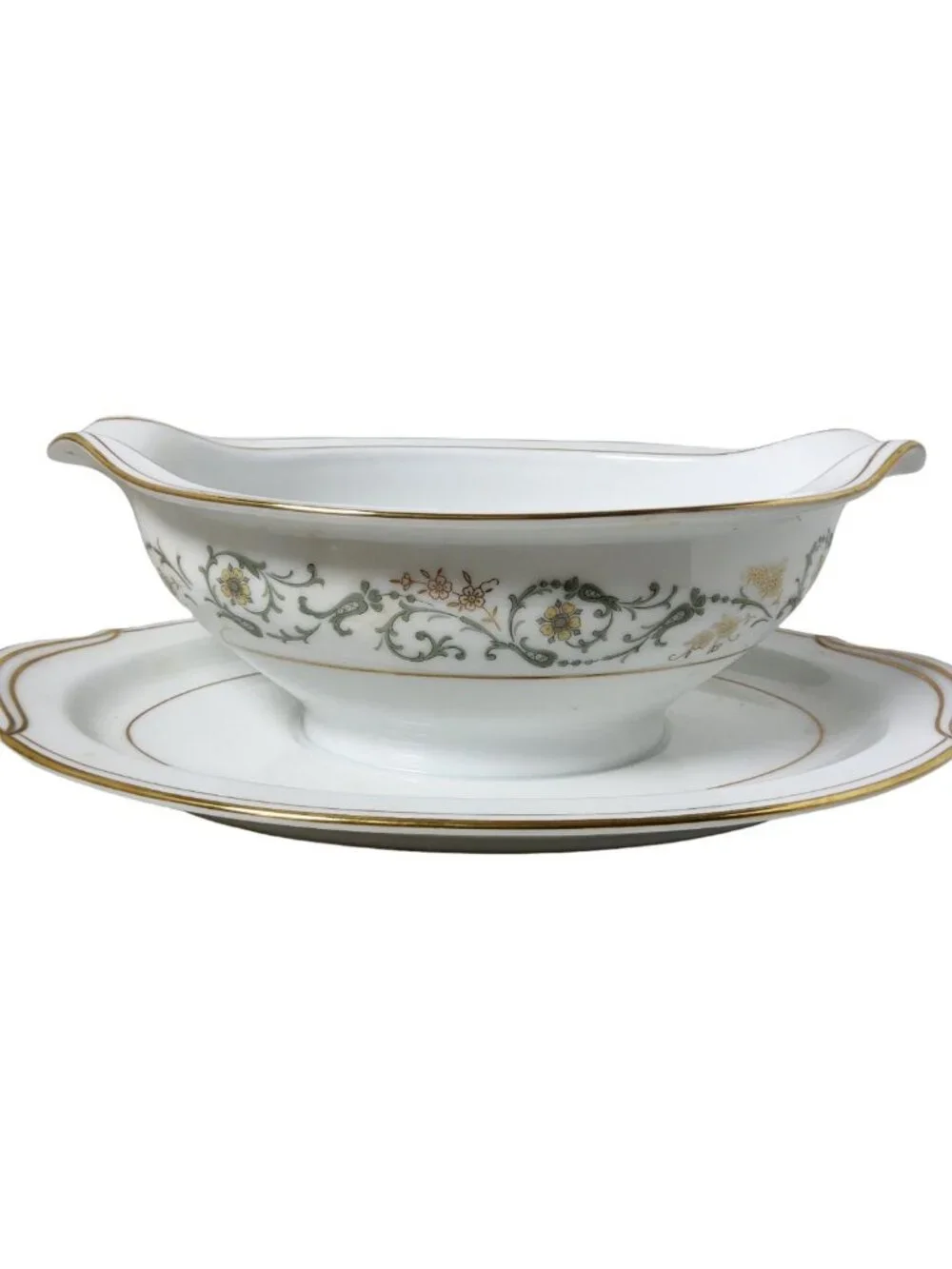 Vintage 1960s Noritake Japan #6223 Creston Porcelain Gravy Boat.